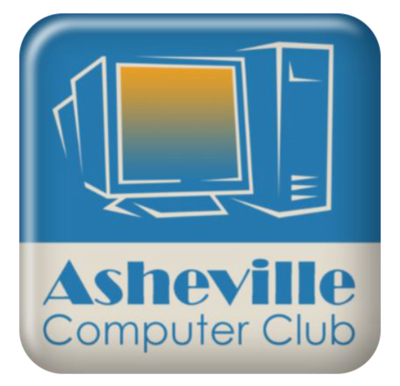 > Asheville Computer Club < Now shipping!! LGR Fundraiser Case Badge Sticker - Dome