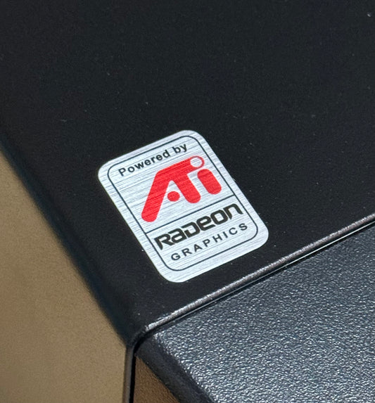 ATI Radeon Graphics, Powered By Case Badge Sticker - Silver