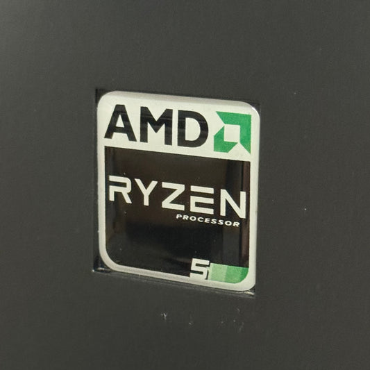 Ryzen 5 Retro-Modern-Sleeper Case Badge Sticker - DOME Wht