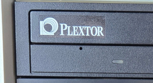 Plextor Logo CD DVD ROM Drive Case Badge Sticker - Clear