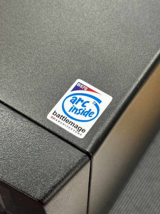Intel “ARC Inside” 570 Graphics Battlemage Case Badge Sticker - White