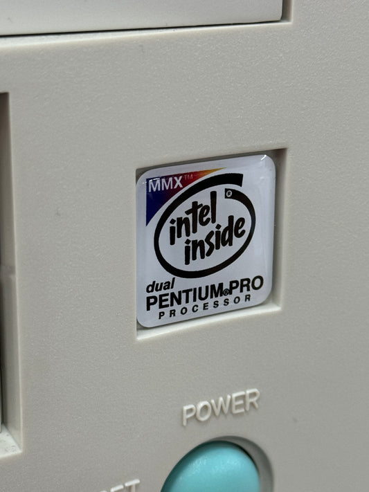 Pentium Pro DUAL Case Badge Sticker - DOME WHT