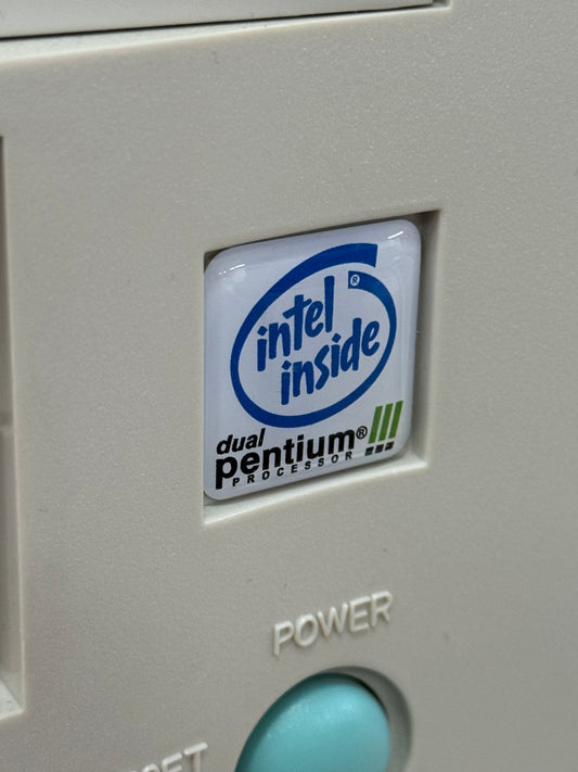 Pentium III DUAL Case Badge Sticker - DOME WHT