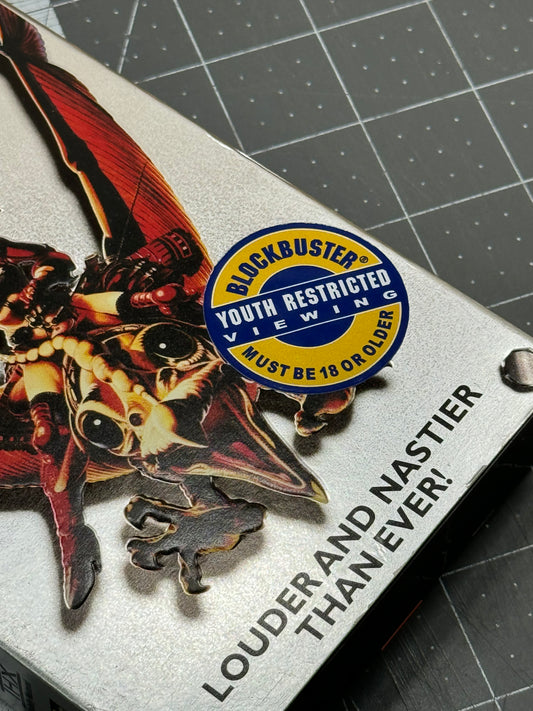 Blockbuster Video “Youth Restricted Viewing” 18 or Older VHS Sticker