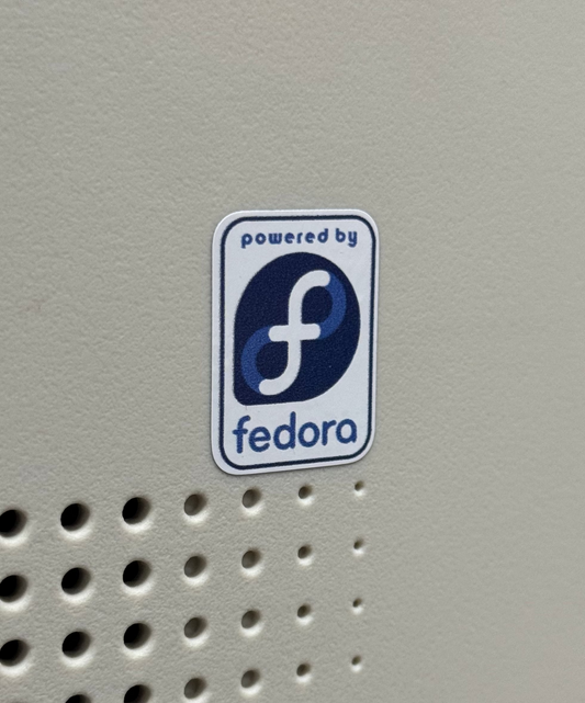 Fedora Linux Logo Case Badge Sticker - White