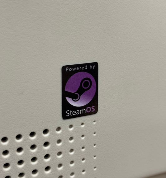 SteamOS Steam Logo Case Badge Sticker - Black/Purple