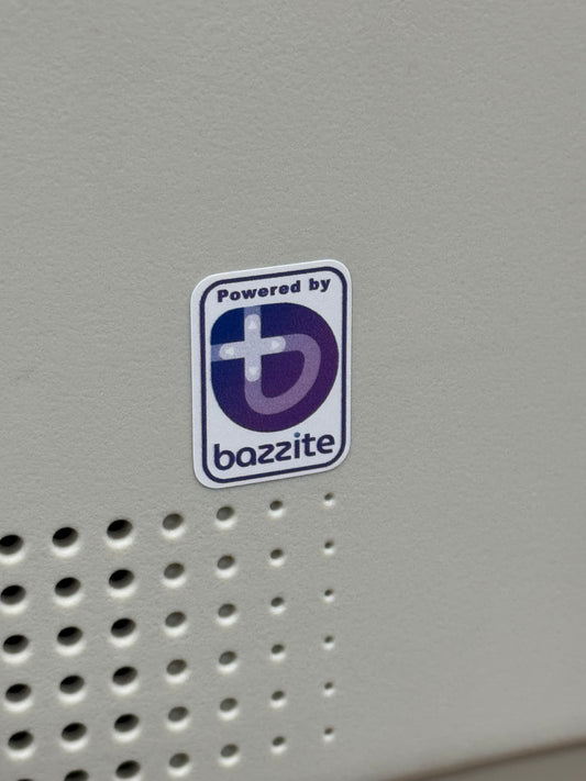 Bazzite Linux Gaming OS SteamOS Logo Case Badge Sticker - Silvet/Black