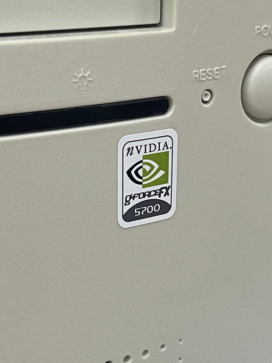 Nvidia Geforce FX 5700 Video Graphics Case Badge Sticker - White