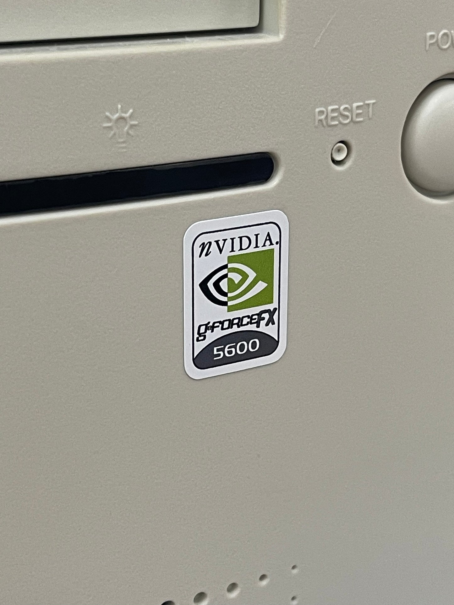 Nvidia Geforce FX 5600 Video Graphics Case Badge Sticker - White