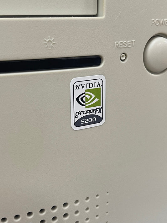 Nvidia Geforce FX 5200 Video Graphics Case Badge Sticker - White