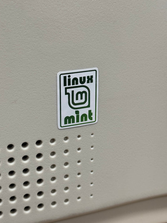 Mint Linux Logo Case Badge Sticker - White
