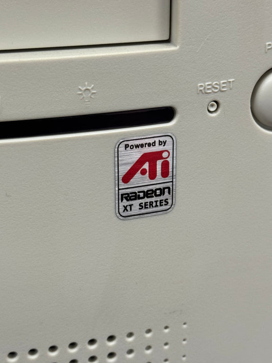 ATI Radeon XT Graphics, Powered By Case Badge Sticker - Silver