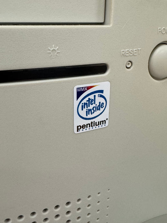 Pentium (MMX) Case Badge Sticker - White