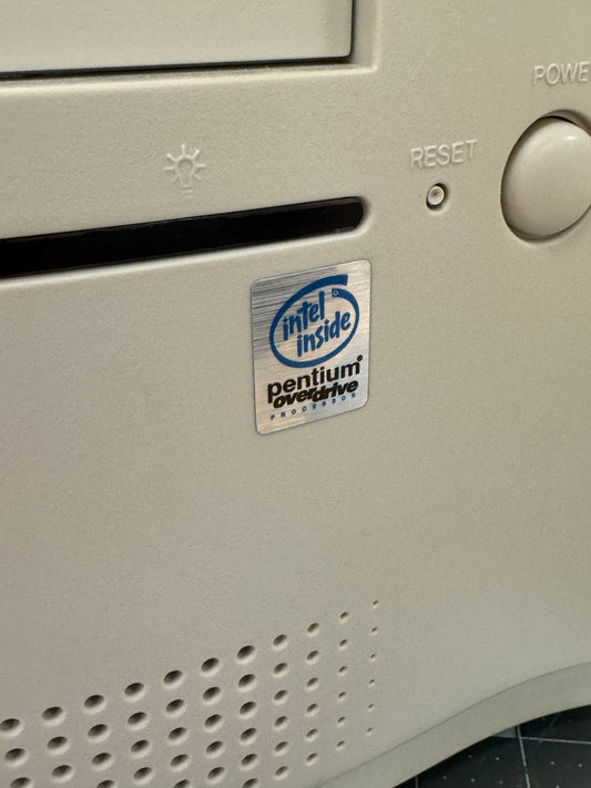 Pentium Overdrive V2 Case Badge Sticker - Metallic