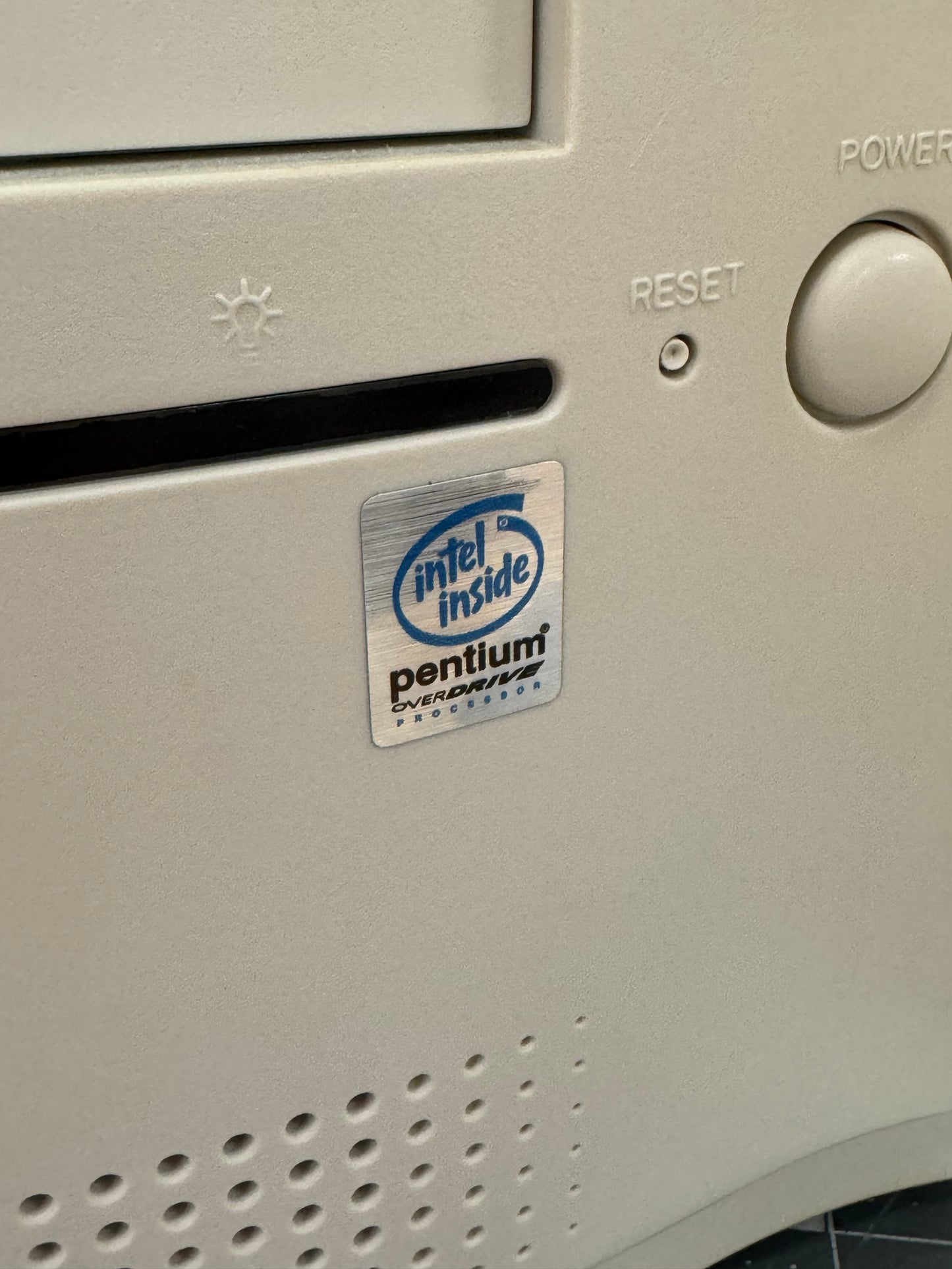 Pentium Overdrive V1 Case Badge Sticker - Metallic