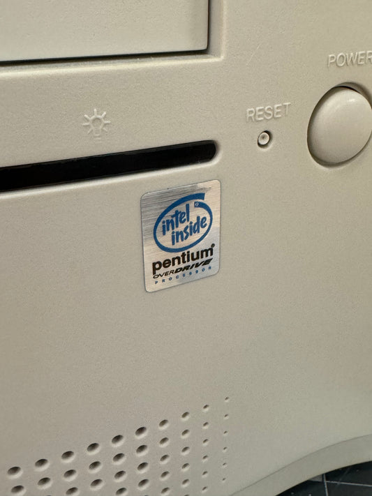 Pentium Overdrive V1 Case Badge Sticker - Metallic