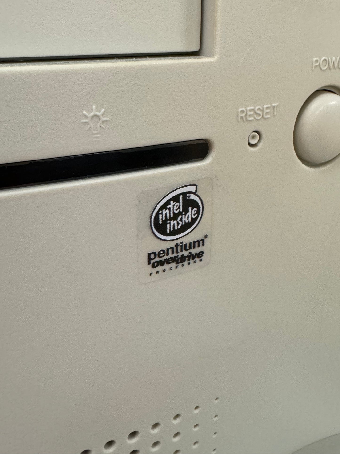 Intel Pentium Overdrive V2 Case Badge Sticker B&W - Clear