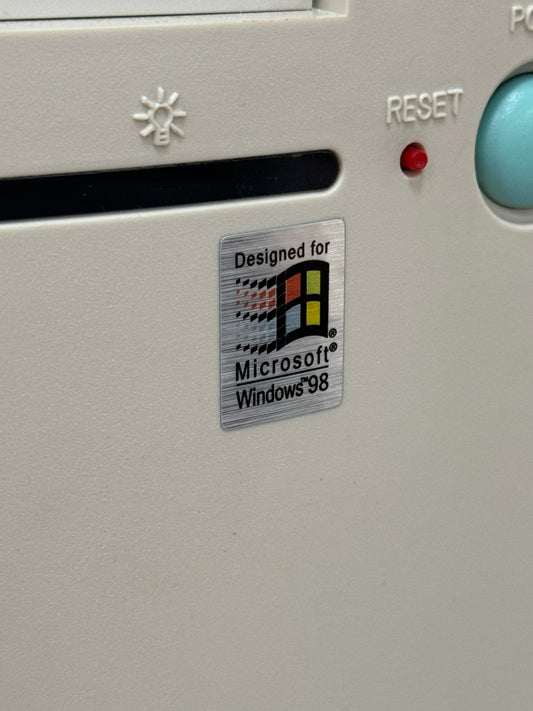 Windows 98 Case Badge Sticker - Metallic