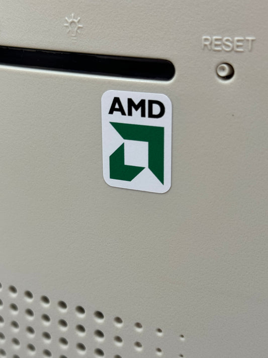 AMD Logo Case Badge Sticker - White