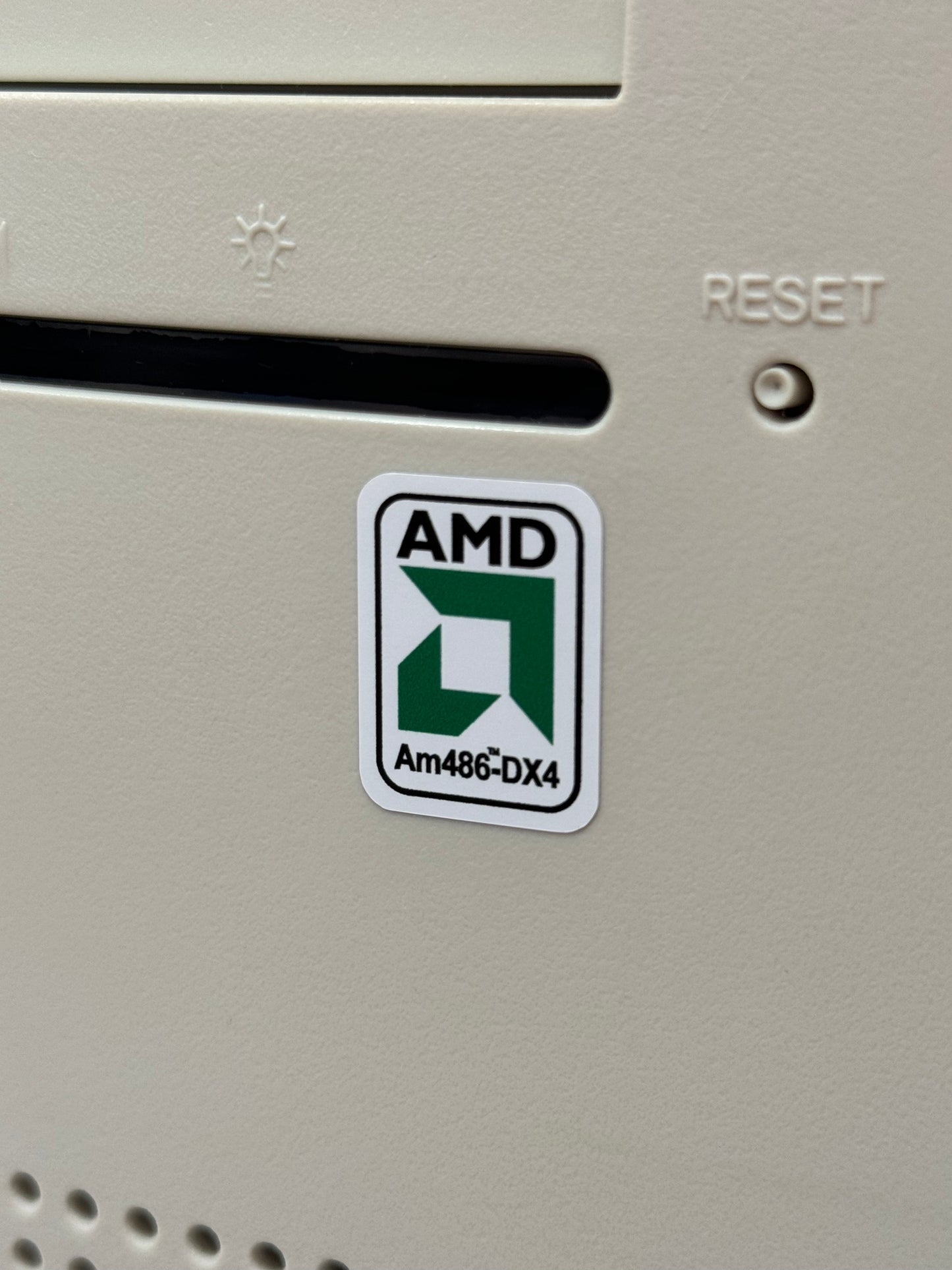 AMD Am486 DX2 DX4 Case Badge Sticker - White