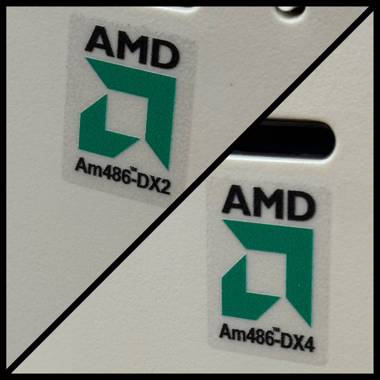 AMD 486 DX2 DX4 Case Badge Sticker - Clear