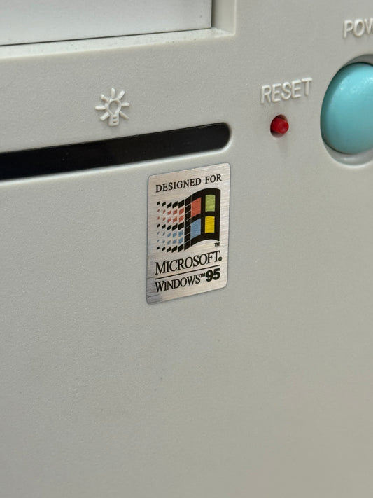 Windows 95 V1 Case Badge Sticker - Metallic