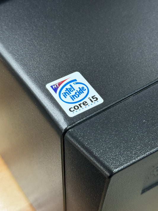 Core i5 Retro-Modern-Sleeper Case Badge Sticker - White