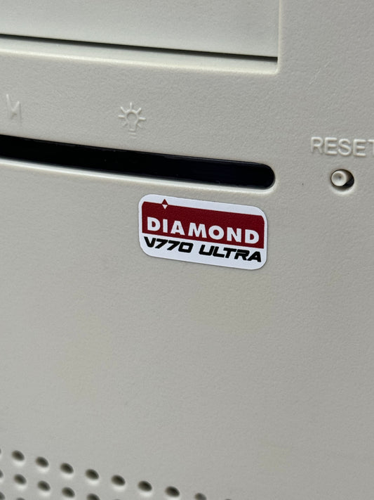 Diamond V770 ULTRA Viper Video Graphics Case Badge Sticker - White