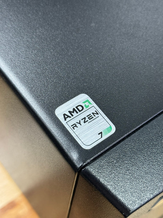 Ryzen 7 Retro-Modern-Sleeper Case Badge Sticker - Metallic