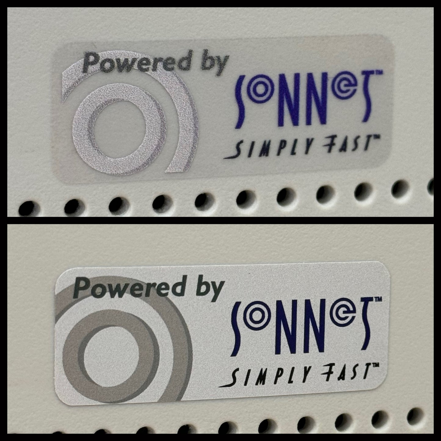 Apple Mac Power PC Macintosh “Powered by Sonnet” Case Badge Sticker