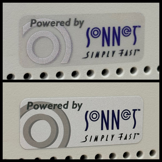 Apple Mac Power PC Macintosh “Powered by Sonnet” Case Badge Sticker