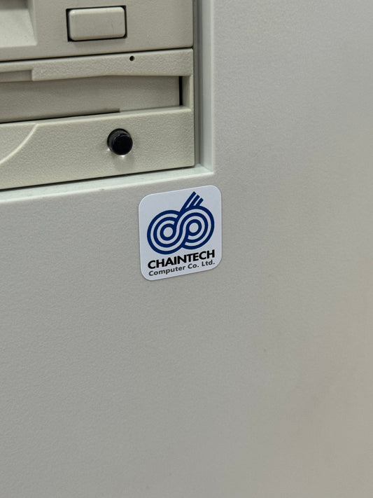 Motherboard > Chaintech < Case Badge Sticker - White