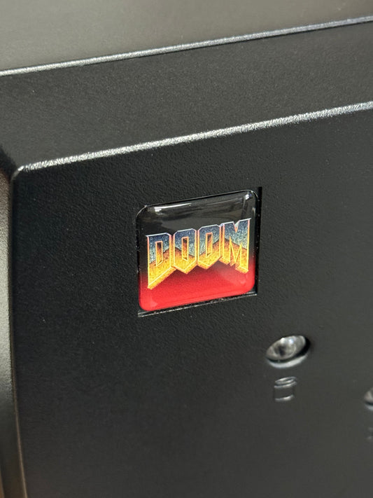 DOOM > DOOM Logo < Case Badge Sticker - Dome