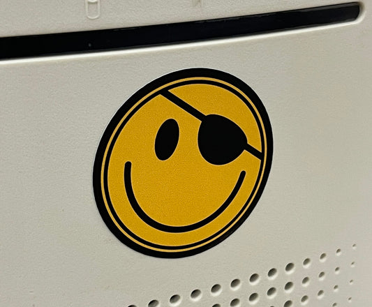 Hackers Smiley Face Case Sticker - Round