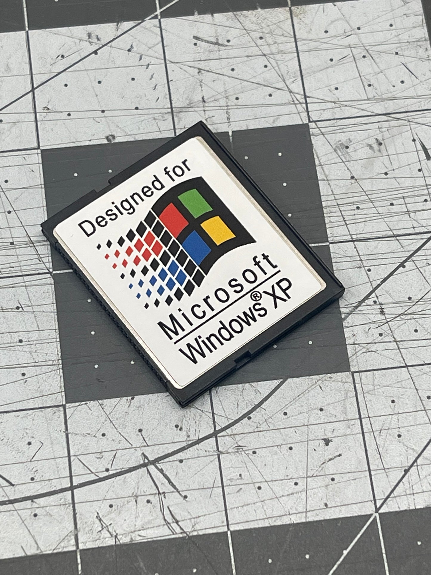 CF Compact Flash Card OS Label Windows DOS Sticker - White