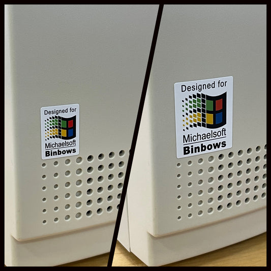 Michaelsoft BINBOWS Japan Windows Parody Sticker - White