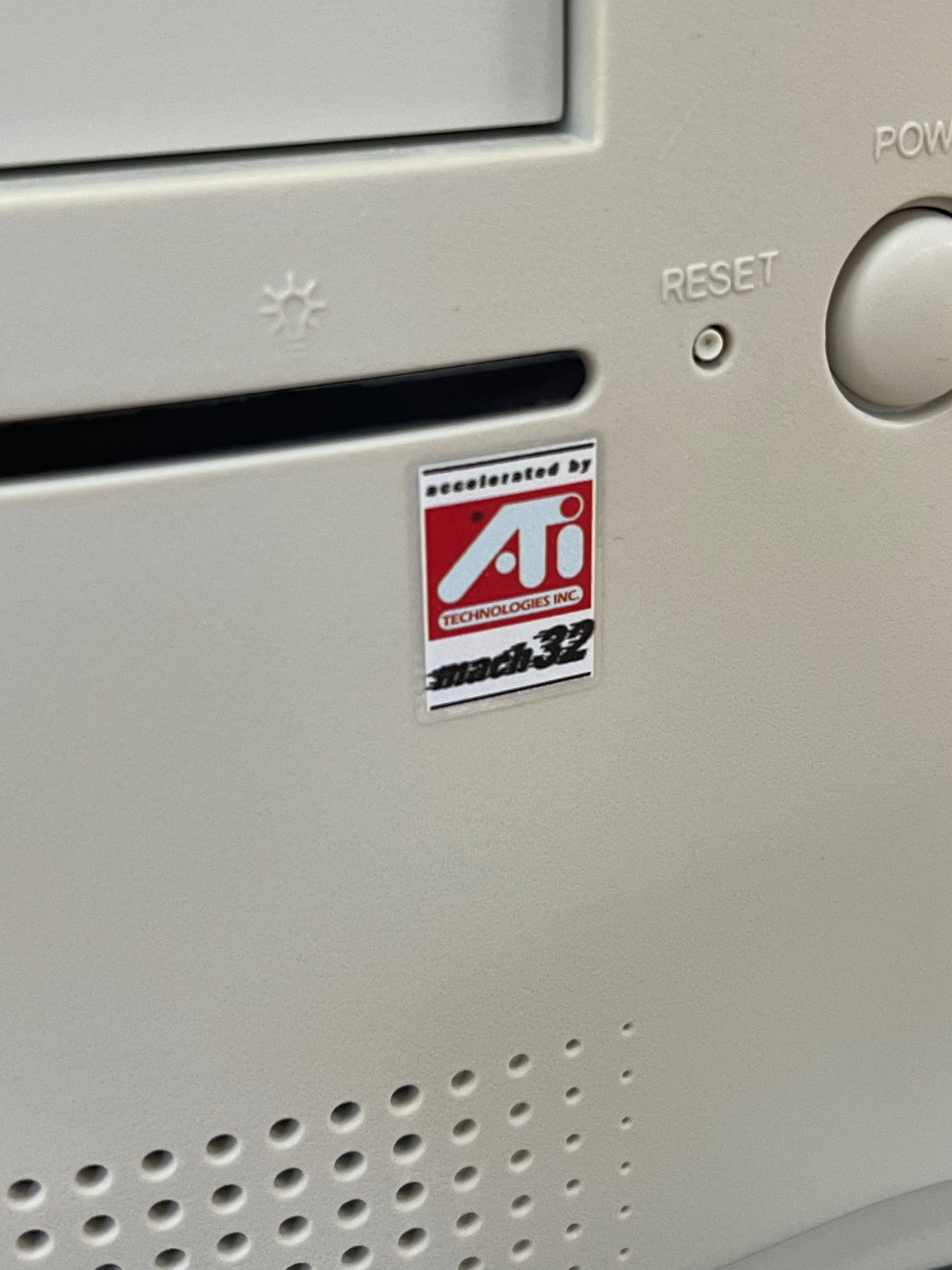 ATI Mach 32 V1 Video Graphics Case Badge Sticker - Clear