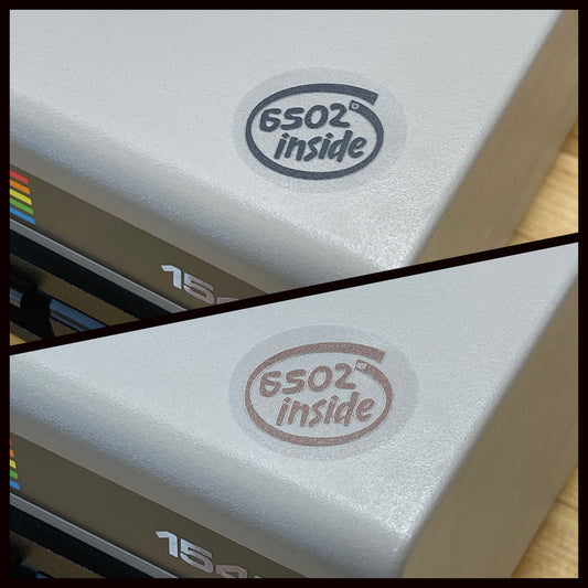 “6502 inside” MOS Commodore C64 Atari Apple Case Badge Sticker - Clear