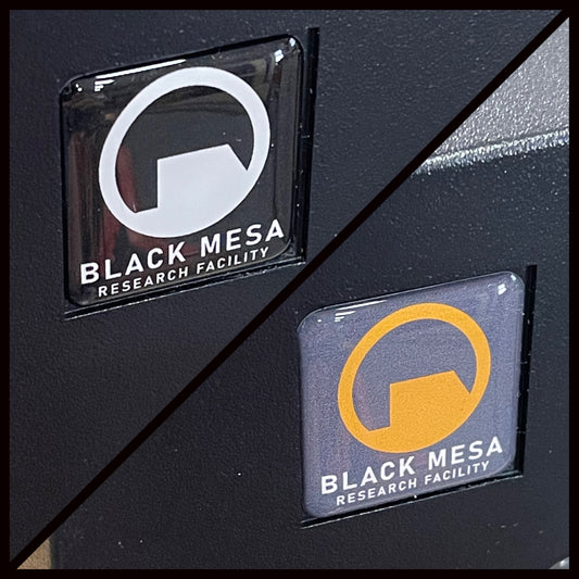 > Black Mesa Research Facility < Half Life Case Badge Sticker - Dome