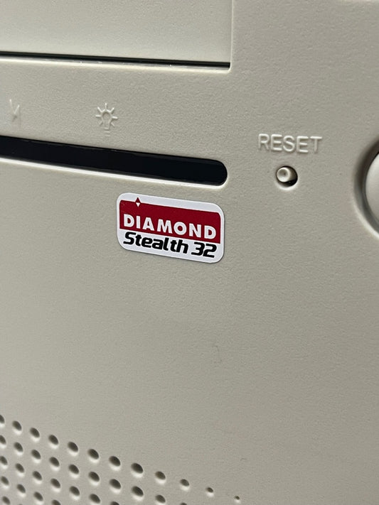 Diamond Stealth 32 Video Graphics Case Badge Sticker - White