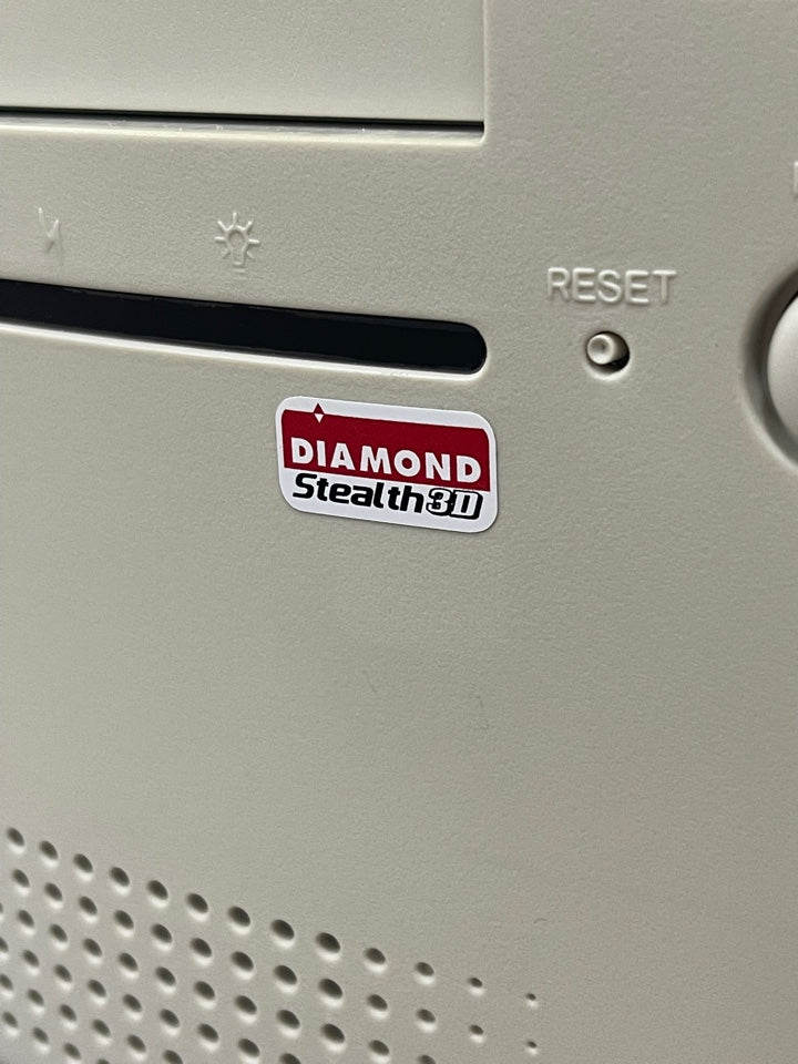 Diamond Stealth 3D Video Graphics Case Badge Sticker - White