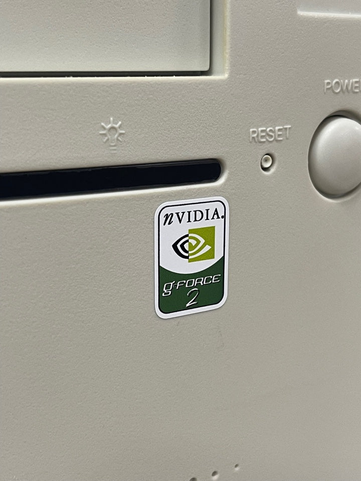 Nvidia Geforce2 General Video Graphics Case Badge Sticker - White