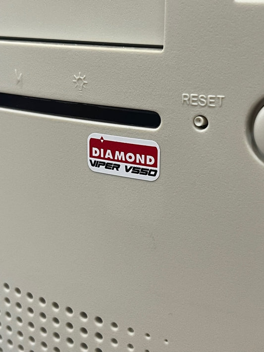 Diamond VIPER V550 Video Graphics Case Badge Sticker - White