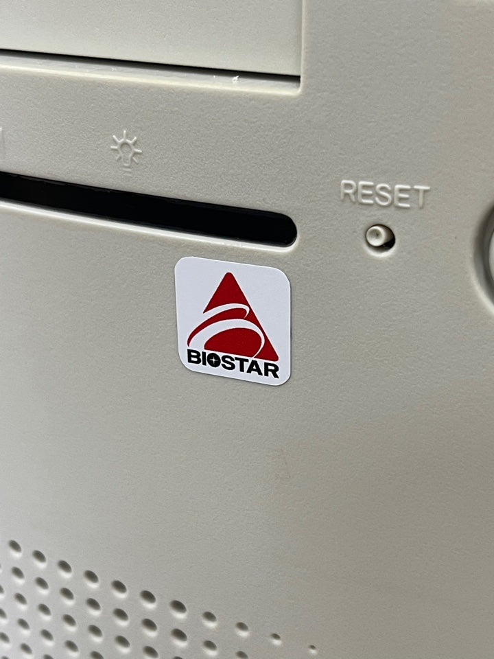 Motherboard > Biostar < Case Badge Sticker - White