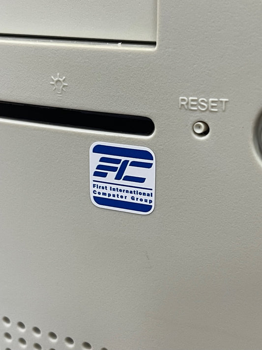 Motherboard > FIC First International Computer Group < Case Badge Sticker - White