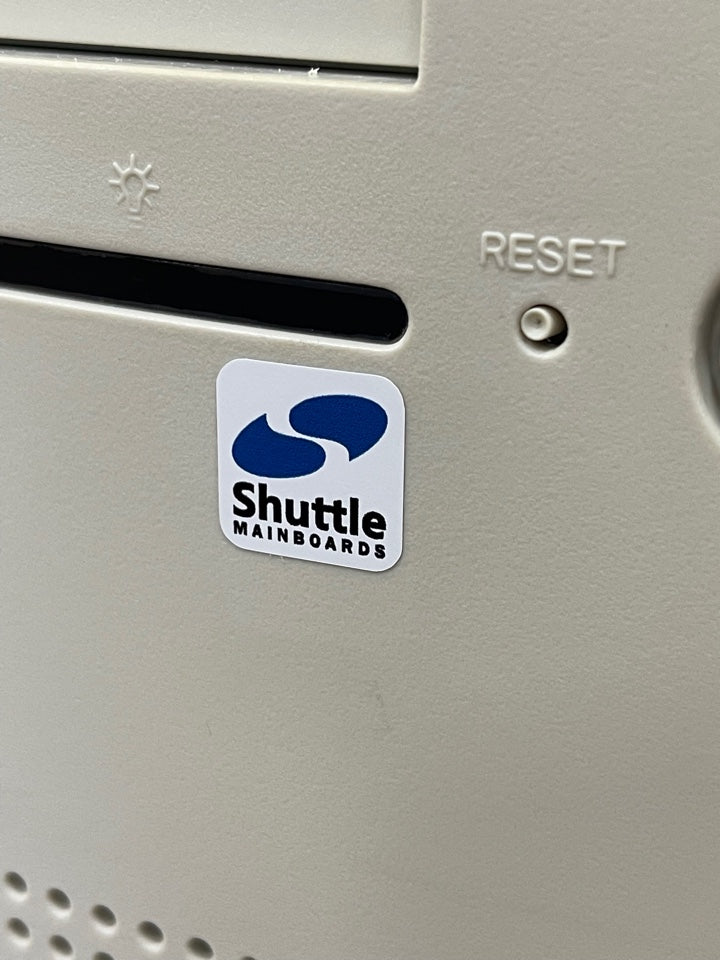 Motherboard > Shuttle < Case Badge Sticker - White
