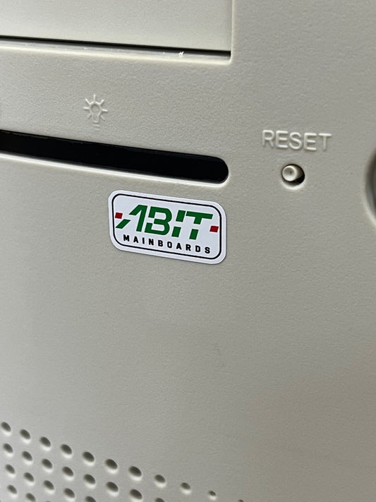 Motherboard > Abit < Case Badge Sticker - White