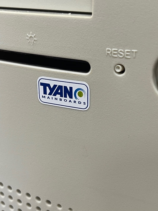 Motherboard > Tyan < Case Badge Sticker - White