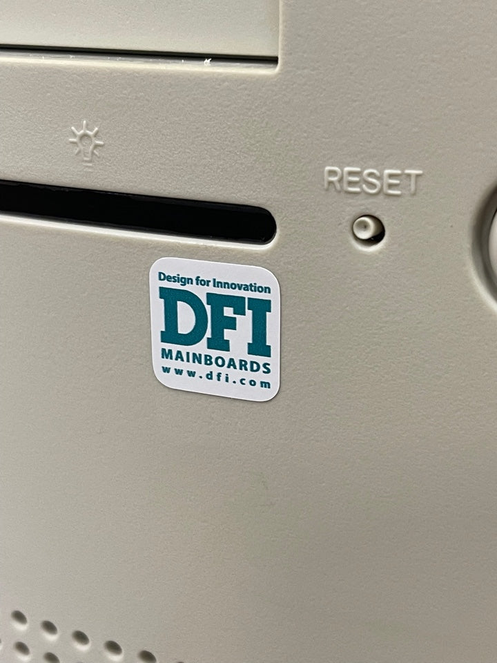 Motherboard > DFI Design For Innovation < Case Badge Sticker - White