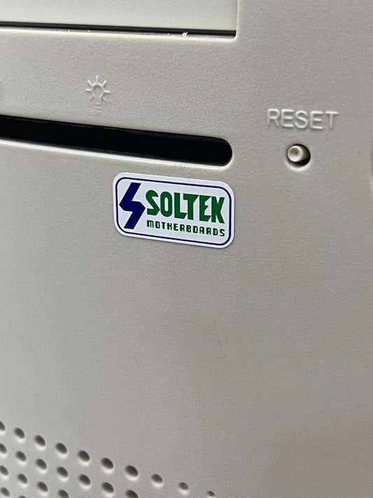 Motherboard > Soltek < Case Badge Sticker - White